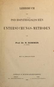 Tapa de Lehrbuch der psychopathologischen Untersuchungs-Methoden