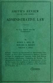 Tapa de Administrative law, for law school and bar examinations