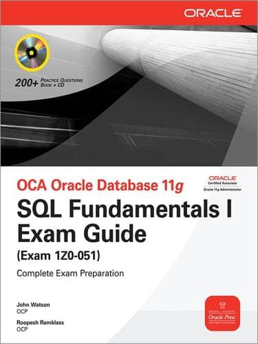 Tapa de OCA Oracle Database 11g SQL Fundamentals I Exam Guide