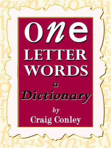 Tapa de One-Letter Words, a Dictionary