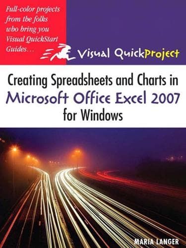 Tapa de Creating Spreadsheets and Charts in Microsoft Office Excel 2007 for Windows