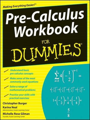 Tapa de Pre-Calculus Workbook For Dummies