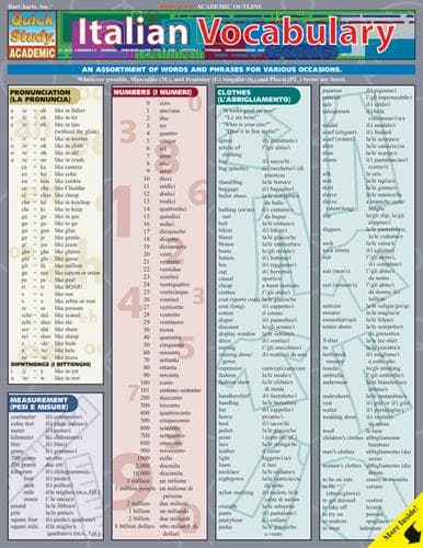 Tapa de QuickStudy - Italian Vocabulary