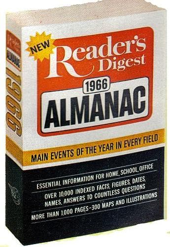 Tapa de Reader's Digest Almanac, 1966