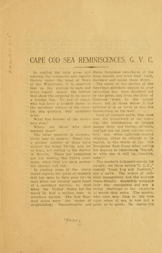 Tapa de Cape Cod sea reminiscences