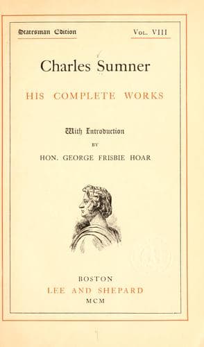 Tapa de Charles Sumner; his complete works