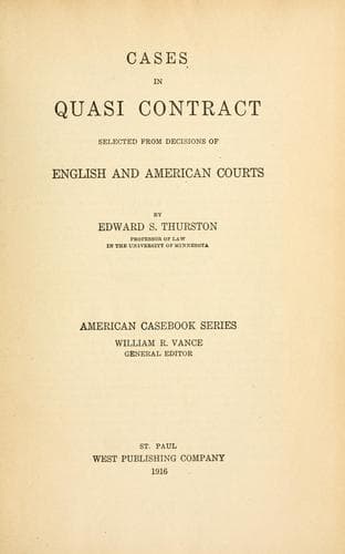 Tapa de Cases in quasi contract