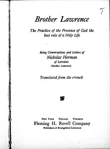 Tapa de Brother Lawrence