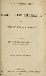 Tapa de The completion of the polity of the Reformation