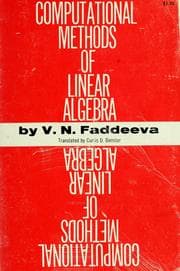 Tapa de Computational methods of linear algebra.
