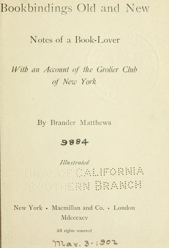 Tapa de Bookbindings old and new