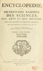 Tapa de Encyclopédie, ou, Dictionnaire raisonné des sciences, des arts et des métiers \