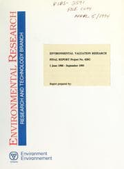Tapa de Environmental valuation research final report
