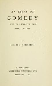 Tapa de An essay on comedy and the uses of the comic spirit
