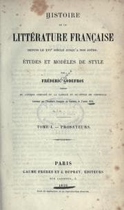 Tapa de Histoire de la littérature française depuis le 16e siècle jusqu'à nos jours.