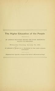Tapa de The higher education of the people