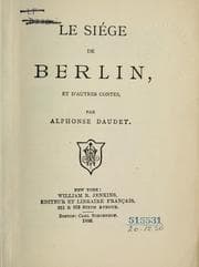 Tapa de Le siége de Berlin, et d'autres contes