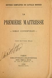 Tapa de La premi`ere maitresse