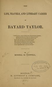 Tapa de The life, travels, and literary career of Bayard Taylor ...