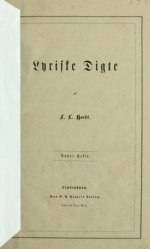 Tapa de Lyriske Digte: andet Hefte