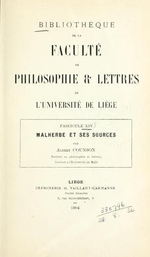 Tapa de Malherbe et ses sources.