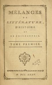 Tapa de Mélanges de littérature, d'histoire et de philosophie