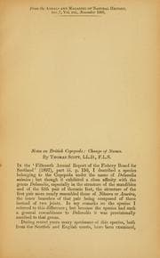 Tapa de Notes on British Copepoda: change of names