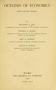 Tapa de Outlines of economics