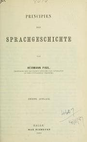 Tapa de Principien der Sprachgeschichte
