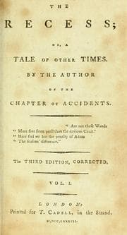 Tapa de The recess, or, A tale of other times