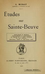 Tapa de Études sur Sainte-Beuve