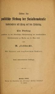 Tapa de Ueber die politische Stellung der Sozialdemokratie