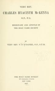 Tapa de Very Rev. Charles Hyacinth McKenna, O.P., P.G.