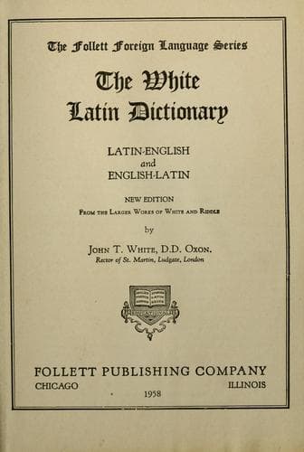 Tapa de The White Latin dictionary.