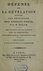 Tapa de Défense de la révélation contre les objections des esprits forts