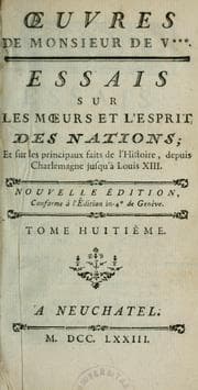 Tapa de Essais sur les moeurs et l'esprit des nations et sur les principaux faits de l'histoire, depuis Charlemagne jusqu'à Louis XIII