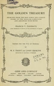 Tapa de The golden treasury, selected from the best songs and lyrical poems in the English language and arranged with notes