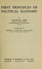 Tapa de First principles of political economy