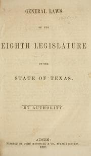 Tapa de General laws of the eighth Legislature of the state of Texas