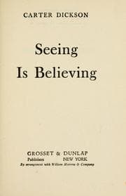 Tapa de Seeing is believing