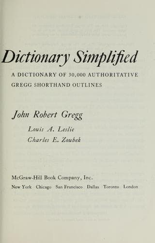 Tapa de Gregg Shorthand Dictionary Simplified