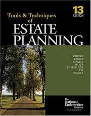 Tapa de Tools & techniques of estate planning