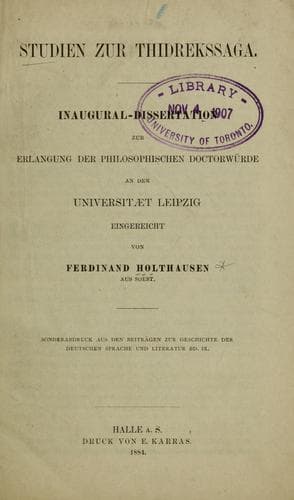 Tapa de Studien zur Thidrekssaga.