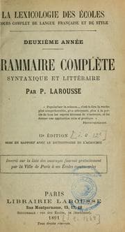 Tapa de Grammaire complète syntaxique et littéraire