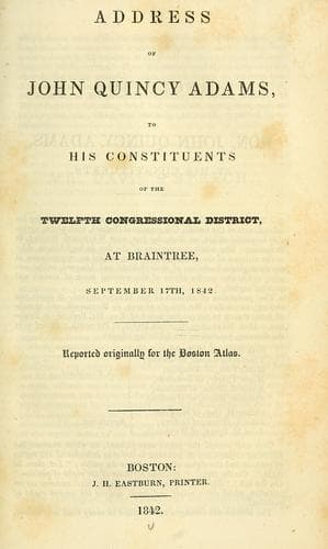 Tapa de Address of John Quincy Adams, to his constituents of the Twelfth Congressional District