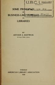 Tapa de Some principles of business-like conduct in libraries