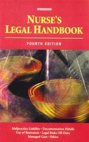 Tapa de Nurse's legal handbook