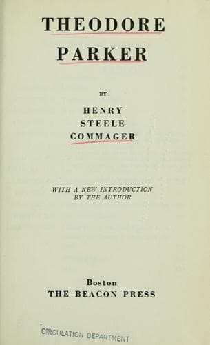 Tapa de Theodore Parker.