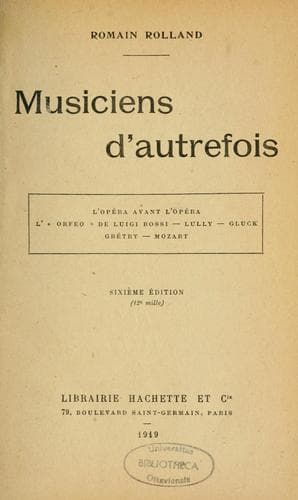 Tapa de Musiciens d'autrefois