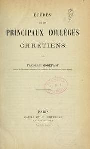 Tapa de Études sur les principaux collèges chrétiens